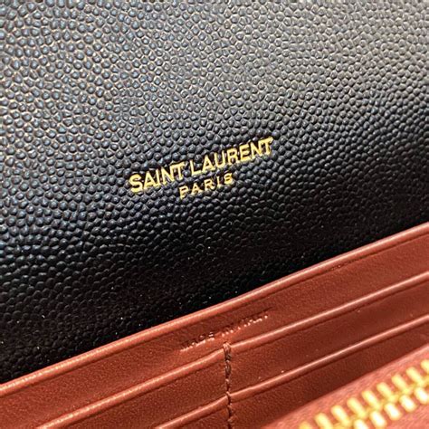 Ysl line plånbok läder Saint Laurent svart i Läder .